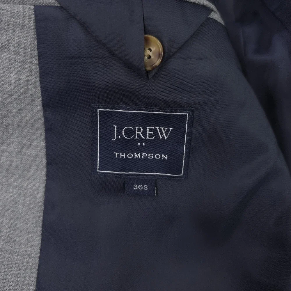J Crew Blazer Mens 36 Short Gray Wool Thompson Classic Fit Suit Jacket Preppy
